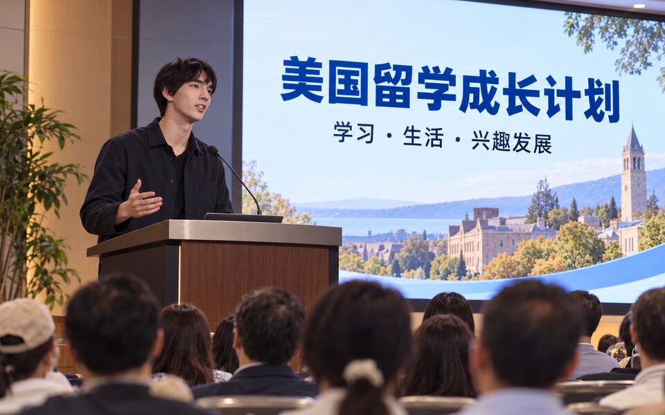 达克在美国留学成长计划讲座中分享学习、生活与兴趣发展的长期支持